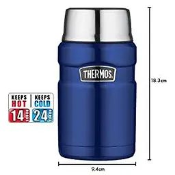 Термос харчовий Thermos Stainless King 710 ml Metallic Blue з ложкою - мініатюра 5
