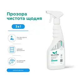 Засіб для миття скла Delamark зі свіжим ароматом 0.5 л (4820152330635) - мініатюра 4