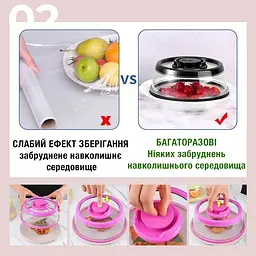 Вакуумна багаторазова кришка для продуктів Vacuum Food Sealer 19 см, A-plus Зелений 85746 - мініатюра 10