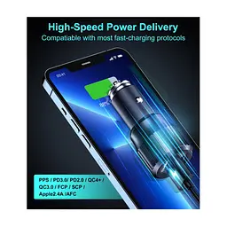 Зарядное устройство для Choetech car USB-A/USB-C 63W QC3.0/PD/PPS black (TC0010-BK) - миниатюра 7