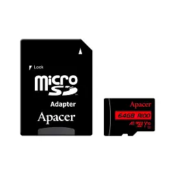 Карта пам'яті Apacer 64GB microSD class 10 UHS-I V10 A1 (AP64GMCSX10UB-R)