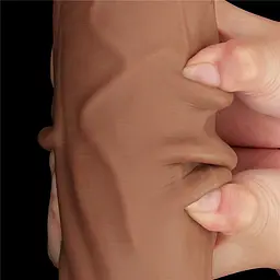 Фалоімітатор LoveToy Sliding-Skin Dual Layer Dong King Sized 31 см коричневий - мініатюра 14