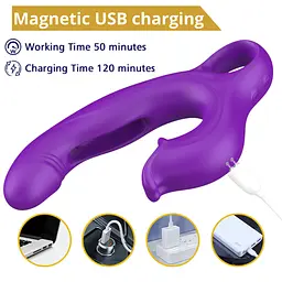 Вібратор - Erospace Sweet Play G-Spot Vibrator With Clitoral Licking & Flapping A17 - мініатюра 11