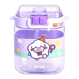 Дитяча пляшка для води Magic Lamb 560 мл з ремінцем, фіолетовий Yiwu HP-14-36V - мініатюра 3