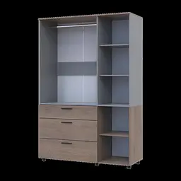 Шафа для одягу Doros Торн Кремона Канноло/Сірий 3 ДСП/3Ш (штанга) 135х51.6х200 (44900505) - мініатюра 5