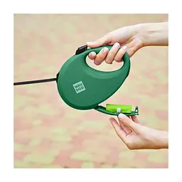 Повідець для собак WAUDOG R-leash з контейнером для пакетів L до 40 кг 5 м зелений (262918) - мініатюра 6