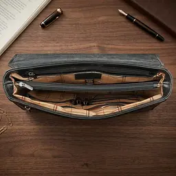 Чоловічий портфель з натуральної шкіри Tony Perotti Italico 9276G-35 (90416) Чорний - мініатюра 5