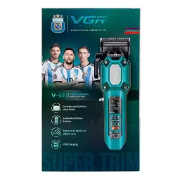 Машинка для стрижки (clipper) VGR V-600 Green, 6 насадок, регулятор висоти, LED display, 7000 RPM - мініатюра 5