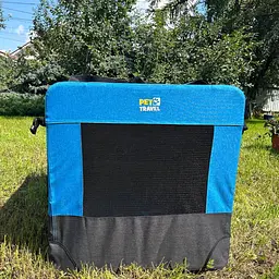 М'яка клітка-переноска для собак Pet Travel II Blue-black - мініатюра 3