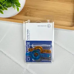 Тримач для міжзубних йоршиків Curaprox UHS 409 Handy Holder, набір 3 шт - кольорові, з ковпачками - мініатюра 2