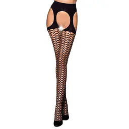 Еротичні колготки TIOPEN 004 nero (fishnet 40 den) - Passion, імітація панчох і пояса, 1/2