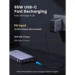 Портативний акумулятор для ноутбуків Ugreen PB720 20000 mAh 100 W Two-way FC (UGR-25188) - мініатюра 6