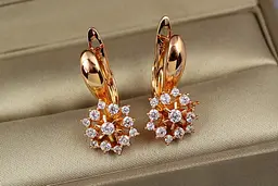 Сережки Xuping Jewelry весняна квітка 2.1 см золотисті - мініатюра 2