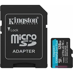 Карта пам'яті Kingston microSDXC Canvas Go! Plus 128GB Class 10 UHS-I U3 V30 A2 + SD adapter (SDCG4/128GB) [141531] - мініатюра 2