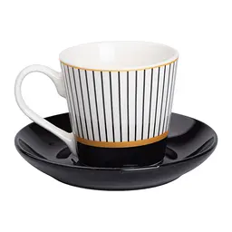 Чашка з блюдцем порцелянова 200 мл, vertical Liling Rongxiang Ceramic RX-N24708WP - мініатюра 5