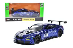 Іграшкова машинка гоночна BMW M6 GT3 1:44 Автопром металева 4369, в коробці 14,5х6,5х7см