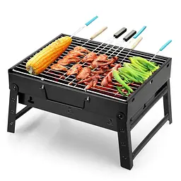 Портативний гриль Складаний барбекю грати 35 x 27 x 20 см BBQ Grill Portable чорний