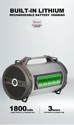 Колонка бездротова Beecaro RX28 18 Ватів RGB підсвітка ФМ-радіо - мініатюра 7