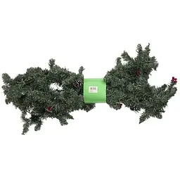 Гірлянда декоративна Black Box Trees Creston Frosted штучна з декоративними шишками та ягодами 180 см зелена (8718861153019) - мініатюра 3