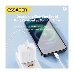 Зарядное устройство Essager USB-C PD20W + cable USB-C to Lightning white (EFJB02-XBL02-T) - миниатюра 6