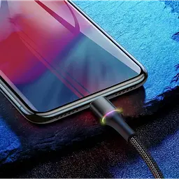 Кабель для заряджання чорний оригінал Baseus Halo Data Lightning 2.4A 1 м CALGH-B01 - мініатюра 5