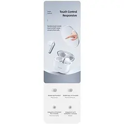 Навушники Usams TWS Earbuds Bluetooth XH09 BT5.1 білі - мініатюра 9