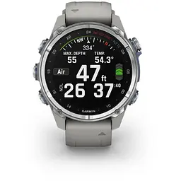 Смарт-годинник Garmin Descent Mk3 43 mm Stainless Steel with Fog Gray Silicone Band (010-02753-04/03 - мініатюра 4