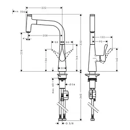 Змішувач для кухні Hansgrohe Metris Select 240 14857000 Хром - мініатюра 2