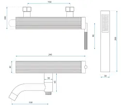 Змішувач для ванни Rea Argon brushed copper REA-B2091 - мініатюра 6