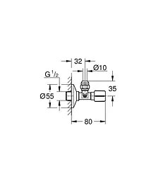 Кутовий вентиль 3/8 дюйма Grohe QuickFix 220732430, Чорний матовий - мініатюра 2