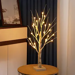 Світлодіодне дерево бонсай LED біле, 60 см, USB, теплий білий (WLS-9040-W) - мініатюра 2