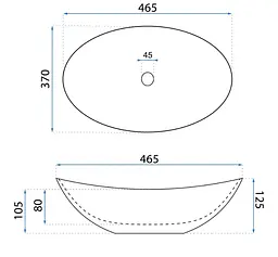 Умивальник Rea Leona накладний 46.5x37 см бежевий REA-U3609 - мініатюра 7