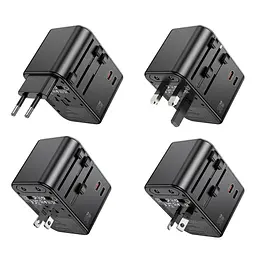 Мережевий зарядний пристрій Hoco AC19 3 USB/2 Type-C PD 35W чорний - мініатюра 7