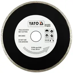 Диск алмазний суцільний YATO Ø=180x8.0x25.4 мм (YT-6016)
