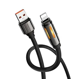 Дата кабель Hoco U136 Prize USB to Lightning 2.4A (1.2m) Black - мініатюра 3