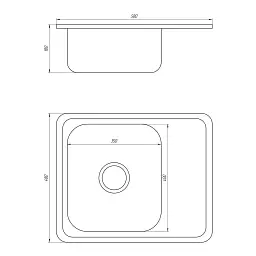 Мийка кухонна Kraft 5848 D Decor з сушаркою 580х480х180x0,8 мм Нержавіюча сталь 30412 - мініатюра 2