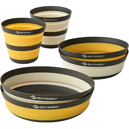 Набір посуду Sea to Summit Frontier UL Collapsible Dinnerware Set, на 2 особи (4 миски + 2 чашки) Чорний-Жовтий