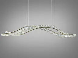 Підвісна LED-люстра Diasha D8947/1200-2FGD для вітальні, кухні-студії та спальні, хвиля, пульт, 85 W, 116 см, 15-25m2 - мініатюра 3