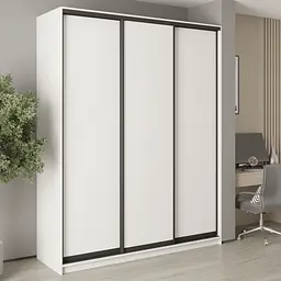 Шафа-купе тридверна MebelStar Комбо BG 3ДСП 190x45x240 см Аляска білий (MBS-9409)