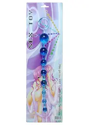 Анальний ланцюжок Jelly Anal 10 Beads Clear 29 см (блакитний) - мініатюра 3