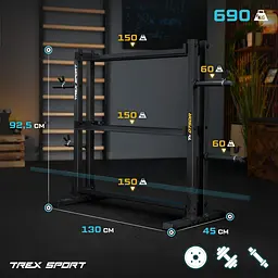 Стійка 3-рівнева для гантелей, грифів та гирь Trex Sport TX-075DR - мініатюра 16