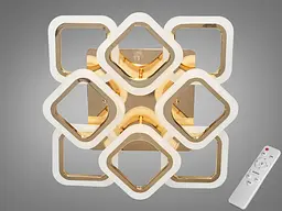 Люстра стельова LED Diasha AS8060/4+4G Dimmer, 80W, 4400 лм, золото, для вітальні, спальні, коридору