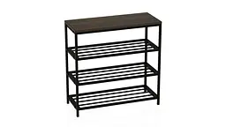 Полиця для взуття Слайм 3 Ferrum-decor 635x630x260 Чорний метал ДСП Дуб Сонома Трюфель 16 мм (FRD-105159) - мініатюра 5