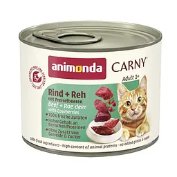 Вологий корм для кішок Animonda Carny Adult Beef + Venison with Cowberries з яловичиною, оленіною та брусницею 200 г (арт.AM-83700)