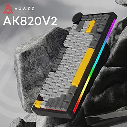 Клавіатура Ajazz AK820 V2 Coconut Flake Switch чорна/сіра/жовта (AK820-V2-CF-BGY) [175693] - мініатюра 5