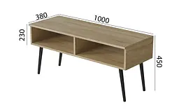 Тумба під ТВ Невада Ferrum-decor 45x100x38 Чорний метал ДСП Дуб Сонома 16 мм (FRD-106722) - мініатюра 3