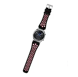 Спортивний ремінець Primo з перфорацією для годинника Samsung Gear S3 Classic SM-R770/Frontier RM-760 Black Red - мініатюра 2