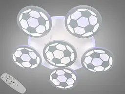 Люстра стельова LED Diasha 8065/5+1WH, 105W, 3200K-6500K, білий акрил, сучасний стиль для дитячої, коридору, кафе