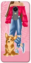 Чохол Demsky Girl and corgi для Xiaomi Redmi 5 Plus / Redmi Note 5 (Single Camera)