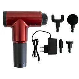 Перкусійний масажер для тіла електричний масажер пістолет 24W Massage gun бордовий - мініатюра 4